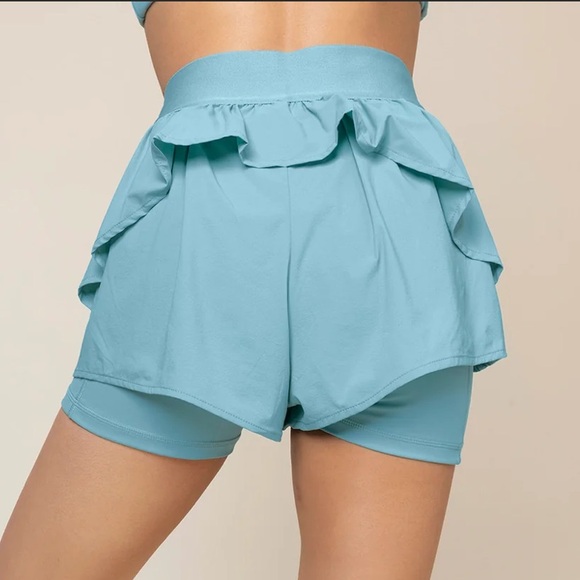 NWT POPFLEX On The Run Ruffle Shorts S in color “Oasis” - Picture 10 of 14